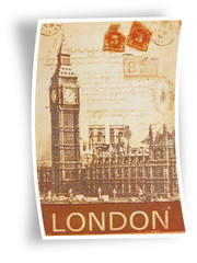 ancienne carte postale de Londres,  Clock Tower