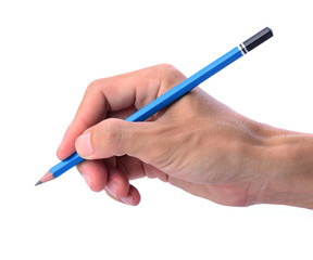 Man's hand and pencil