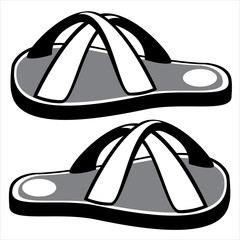 beach sandals on white background