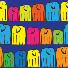 seamless pattern coloured elephants
