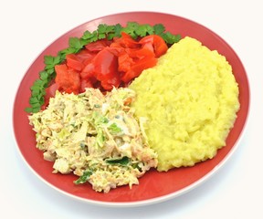 sałatka gyros z ryżem i papryką