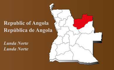 Angola - Lunda Norte hervorgehoben