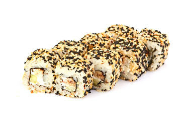 sushi, rolls isolated on white