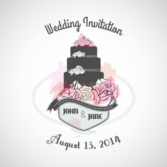 Wedding invitation cake