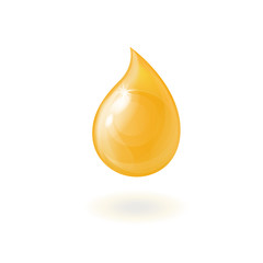 isolated realistic yellow drop