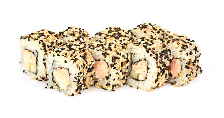 sushi, rolls isolated on white