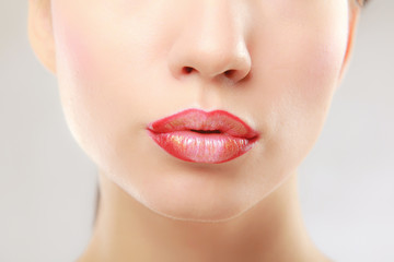 Obraz premium Makeup.Professional Make-up. Lipgloss. Lipstick