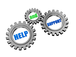 help and support in silver grey gears