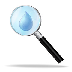 Magnifier enlarges a drop of water