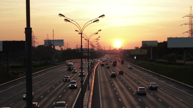 Moscow Road. MKAD. Moscow, Russia.