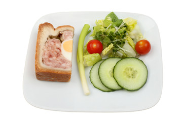 Gala pie and salad