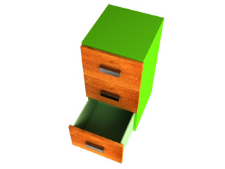 Cabinet with three drawers