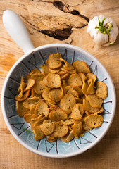 Bread chips.