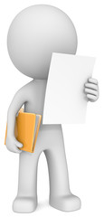 The Dude reading document and holding manila folder. - obrazy, fototapety, plakaty