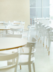 White and bright restaurant's interior