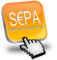 SEPA - Single Euro Payments Area - Button mit Cursor