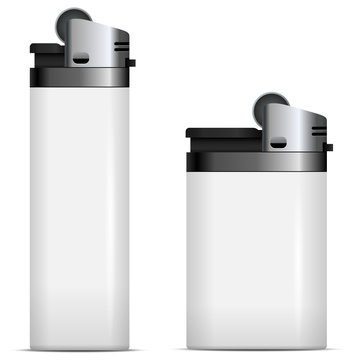 White blank lighters vector template isolated