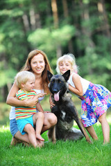 Obraz premium children with dog