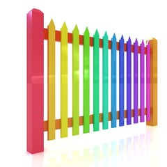 Colorfull glossy fence