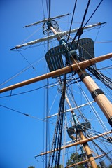 Sailing Ship Rigging and Blue Sky