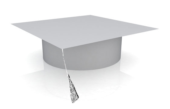 White graduation hat