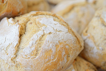 Organic artisan bread with flour