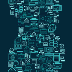 Fototapeta premium Seamless pattern of banking icons.