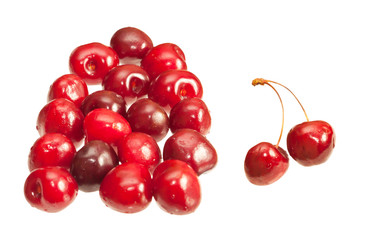 Cherries isolated on white background
