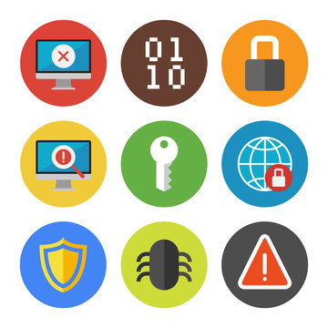 Internet security icons set