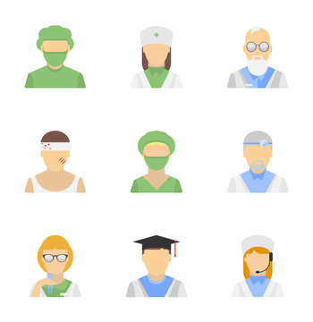 Medical employee icon set