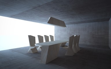 Abstract architectural interior dining. Dining room is up to dat