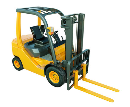 Forklift truck isolated
