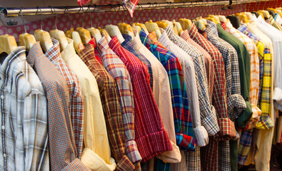 row of colorful row shirts