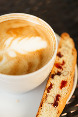 cappuccino with cantuccini