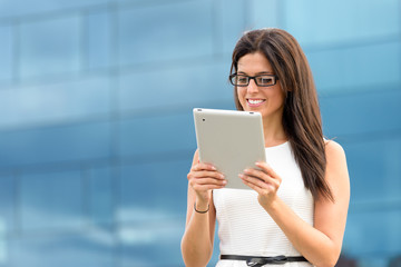 Female executive with tablet