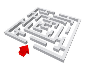 3d vector labyrinth - maze icon