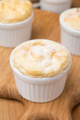 peach souffle in the portioned form, vertical