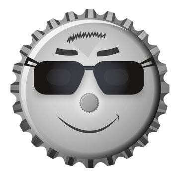 Kronkorken Smiley Cool