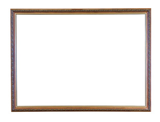 vintage narrow brown wooden picture frame