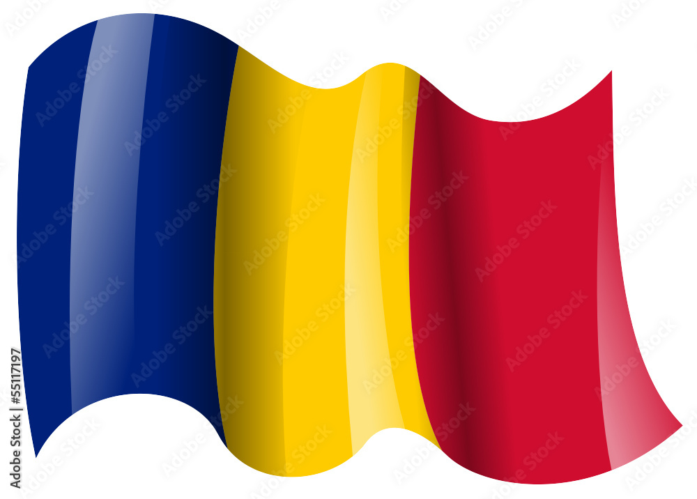 Wall mural rumänien fahne wehend romania flag waving