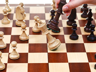 black king throws white king in chess game