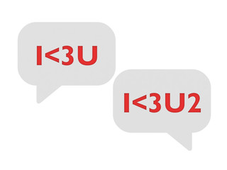 Online love. Chat bubbles. Concept 2D illustration.