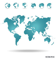 Fototapeta na wymiar Modern globe. Vector illustration.