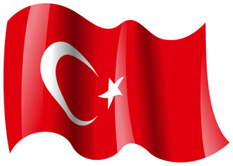 Obraz premium türkei fahne wehend turkey flag waving