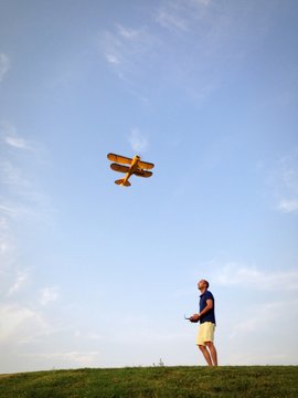 Pilot and RC plane