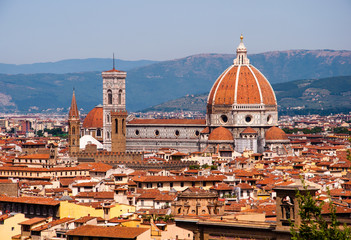 view of florence cityscape with cathedral