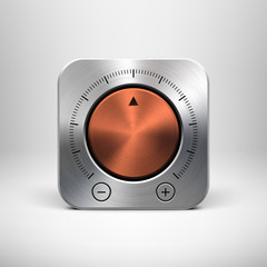 Technology Icon with Metal Textured Knob