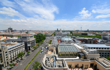 Obraz premium Madrid City Skyline aerial view, Madrid, Spain