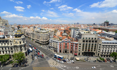 Madrid City Skyline aerial view, Madrid, Spain