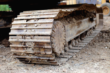 Construction excavator track loaders disrepair